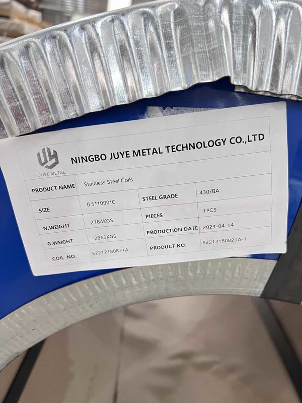 0.5mm 430 Stainless Steel Coil BA Surface Metal Coil Stock JIS Standard